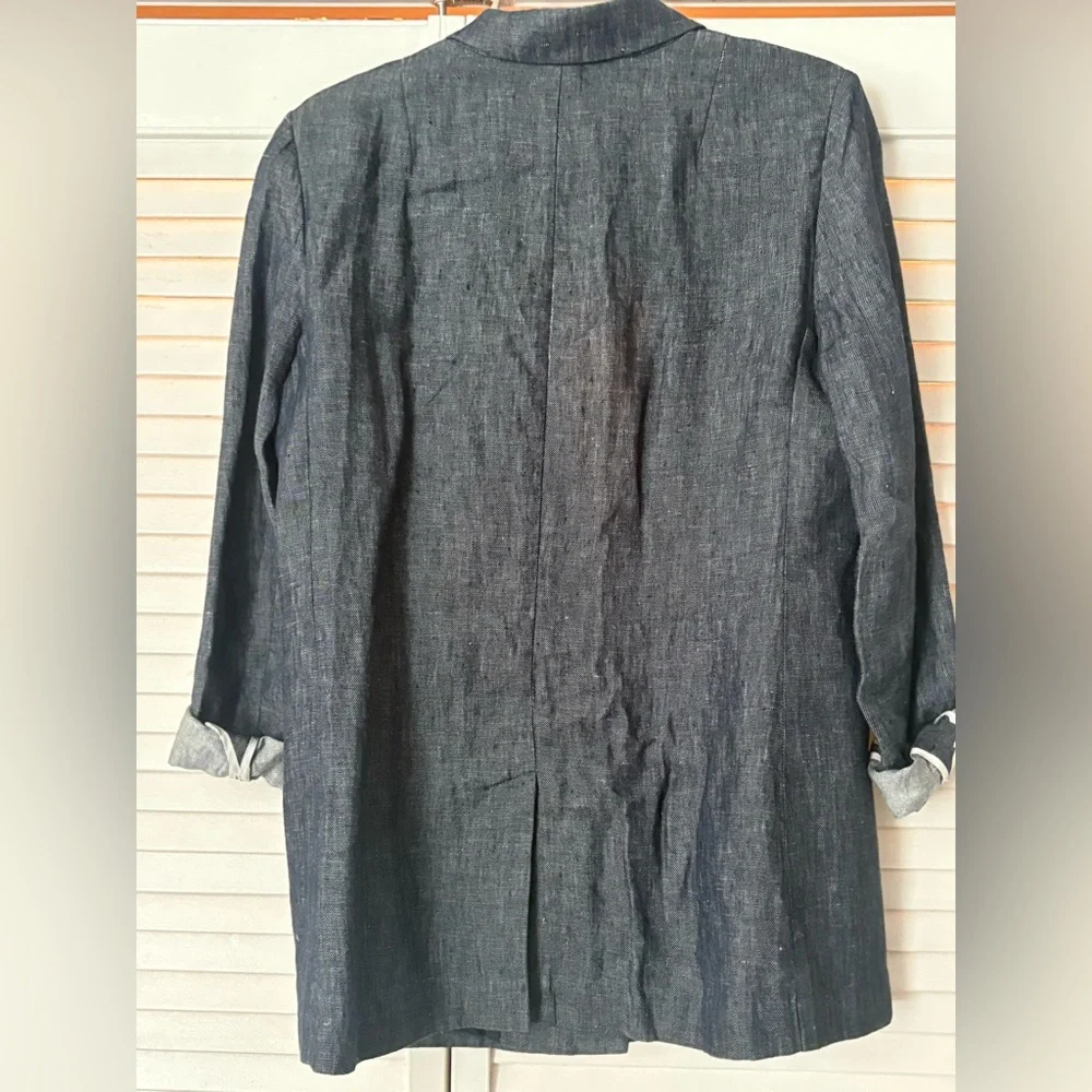 Banana Republic Women's Blue Linen Blazer - Picture 9 of 16
